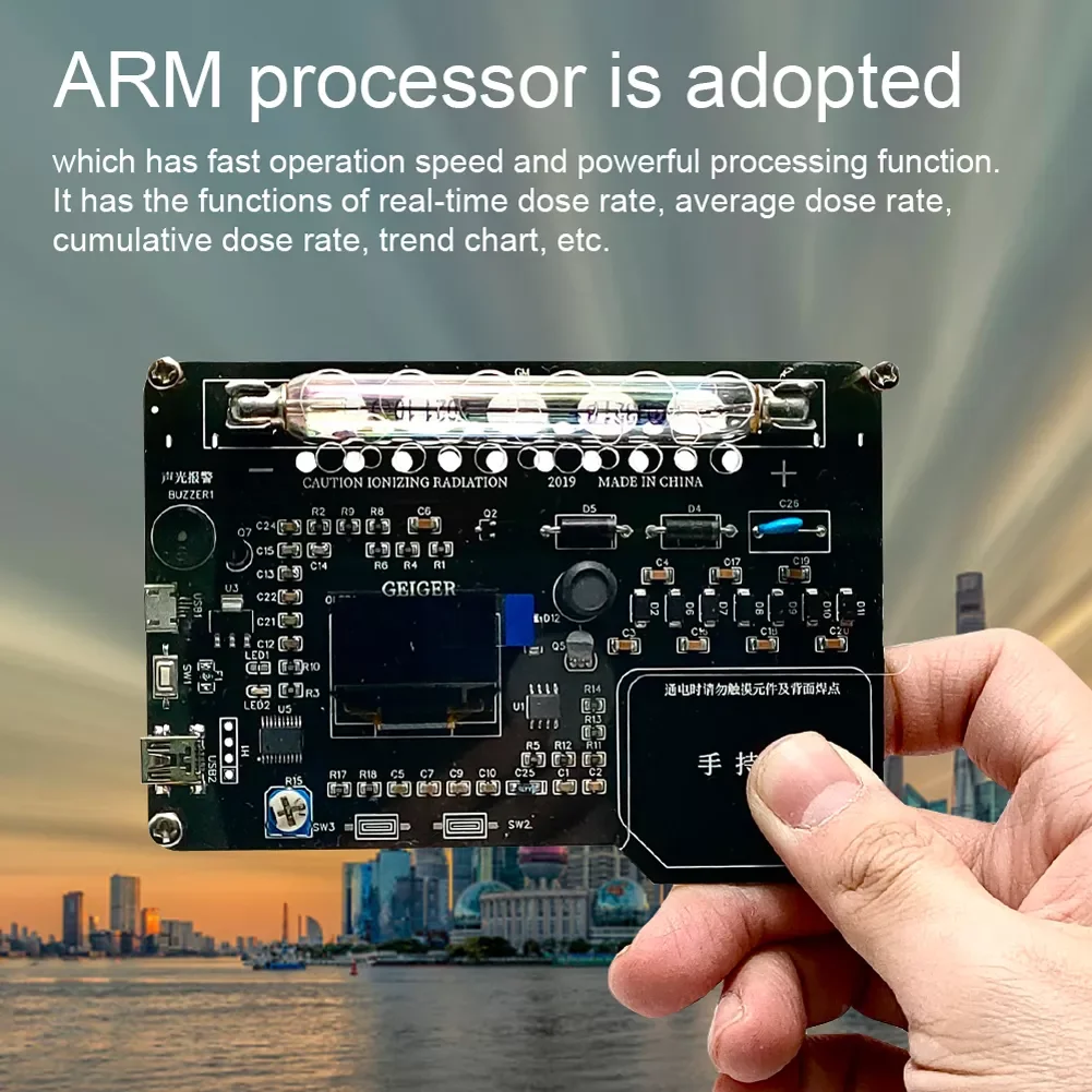 Handheld DIY Geiger Counter Kit Module Nuclear Radiation Detector X-rays γ-rays β-rays Iodine 131 Detecting with OLED Display
Handheld DIY Geiger Counter Kit Module Nuclear Radiation Detector X-rays γ-rays β-rays Iodine 131 Detecting with OLED Display