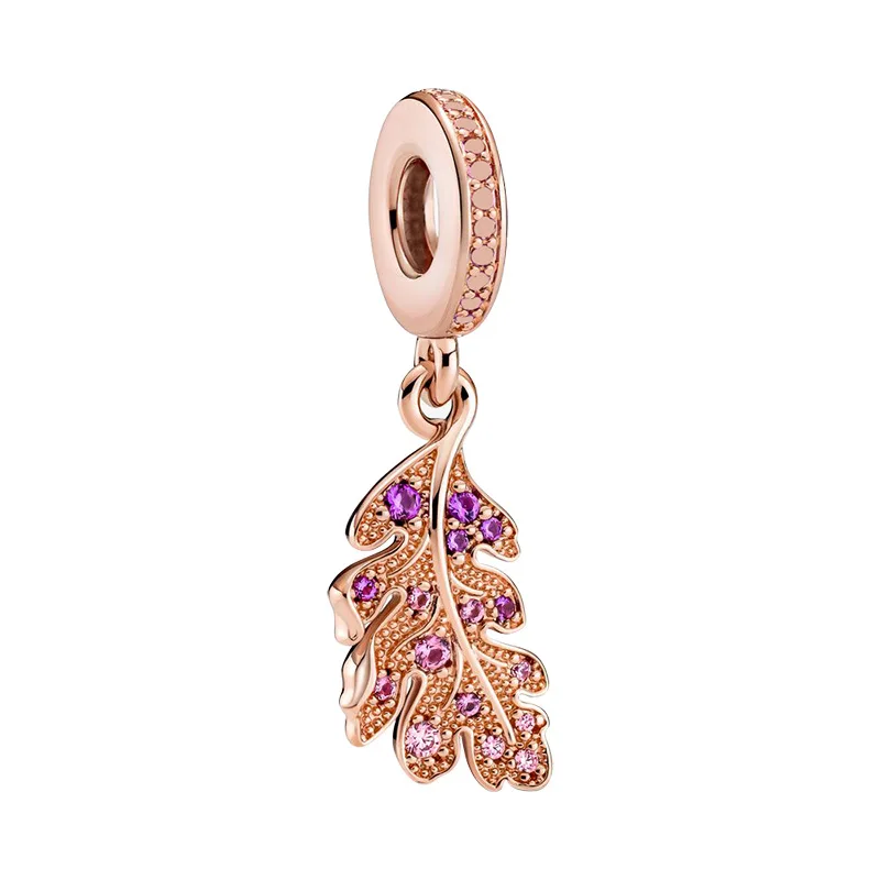 Pink Purple CZ Oak Leaf Pendant Fit Original Pan Charms Bracelets Women Rose Color Leaves Beads for Jewelry Making DIY Accessory
Pink Purple CZ Oak Leaf Pendant Fit Original Pan Charms Bracelets Women Rose Color Leaves Beads for Jewelry Making DIY Accessory