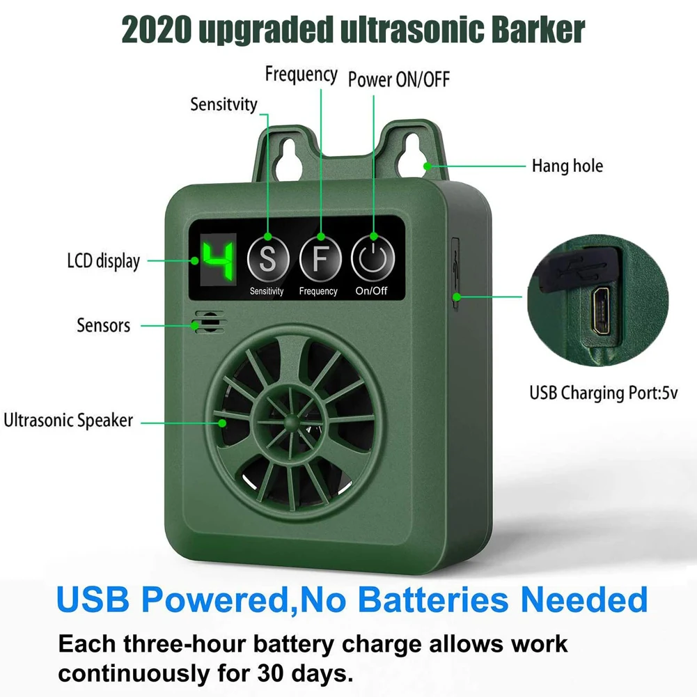 The New Charging Self-recognition Ultrasonic Bark Stopper Dog Repeller Prevents The Dog From Barking Outdoors Anti-barking
The New Charging Self-recognition Ultrasonic Bark Stopper Dog Repeller Prevents The Dog From Barking Outdoors Anti-barking