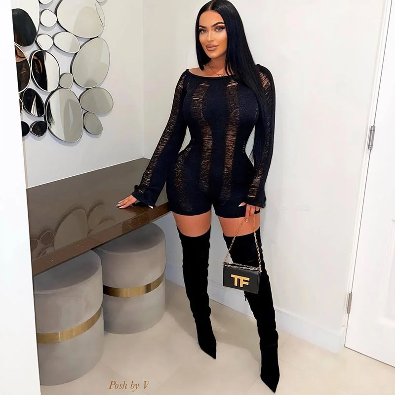 Cutubly One Piece Outfits Sexy Long Sleeve Hollow Out Hole Backless Sheer Playsuit Rompers Knitted Club Party Jumpsuits Womens
Cutubly One Piece Outfits Sexy Long Sleeve Hollow Out Hole Backless Sheer Playsuit Rompers Knitted Club Party Jumpsuits Womens