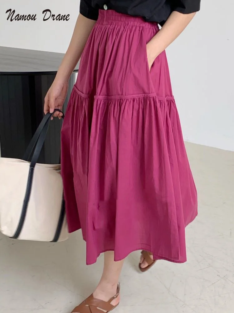 Casual Chic Elastic Waist Female Solid Skirts 2022 Summer Loose Pockets Women A-line Long Skirts Elegant Ladies Skirts
Casual Chic Elastic Waist Female Solid Skirts 2022 Summer Loose Pockets Women A-line Long Skirts Elegant Ladies Skirts