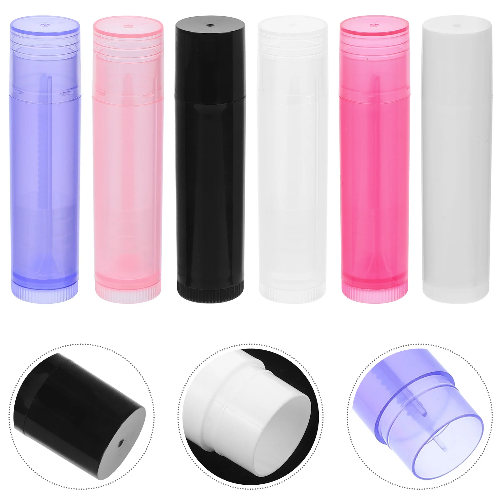 

60 Pcs Toiletry Containers Lipstick Tube Refillable Tubes Gloss Bottles Balm DIY Empty Plastic Holder Balms