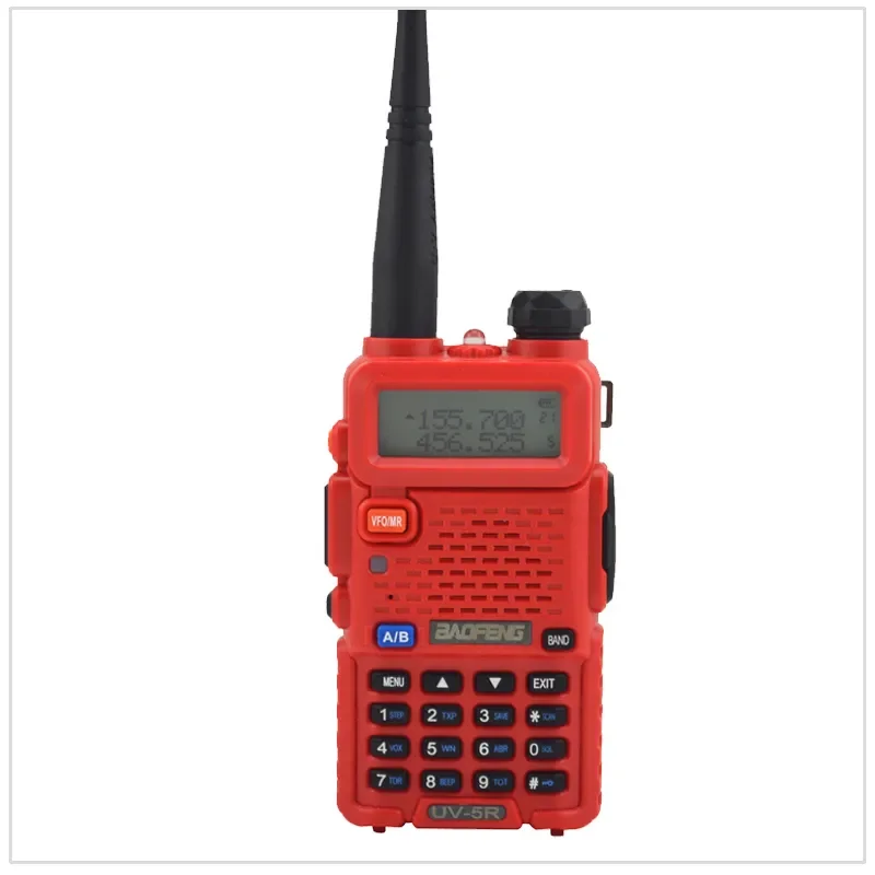 

Red Radio baofeng dualband UV-5R walkie talkie radio dual display 136-174/400-520mHZ two way radio with free earpiece BF-UV5R