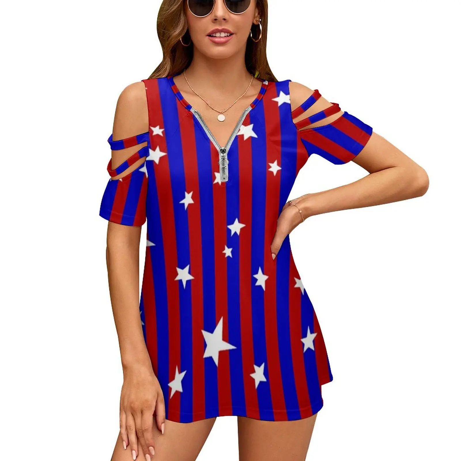 Blue And Red Striped T Shirt Stars Print Cute T Shirts Short Sleeve Street Wear Oversized Tees Beach Printed Clothes Gift Idea
Blue And Red Striped T Shirt Stars Print Cute T Shirts Short Sleeve Street Wear Oversized Tees Beach Printed Clothes Gift Idea