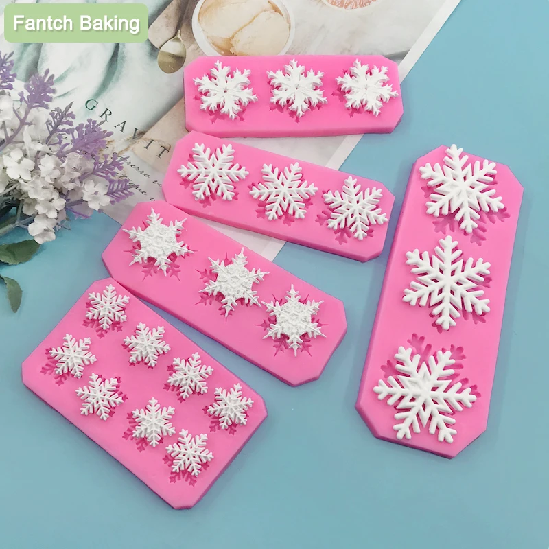 

Christmas Cake Decorations Snowflake Lace Chocolate Party Winter Gift DIY Fondant Baking Cooking Decorating Tools Silicone Mold