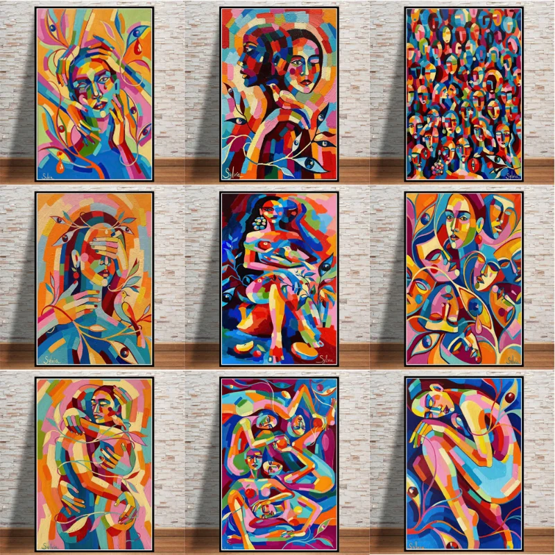 Abstract Colorful Woman Portrait Oil Painting on Canvas Prints Modern Girl Wall Art Poster Pictures for Living Room Abstract
Abstract Colorful Woman Portrait Oil Painting on Canvas Prints Modern Girl Wall Art Poster Pictures for Living Room Abstract