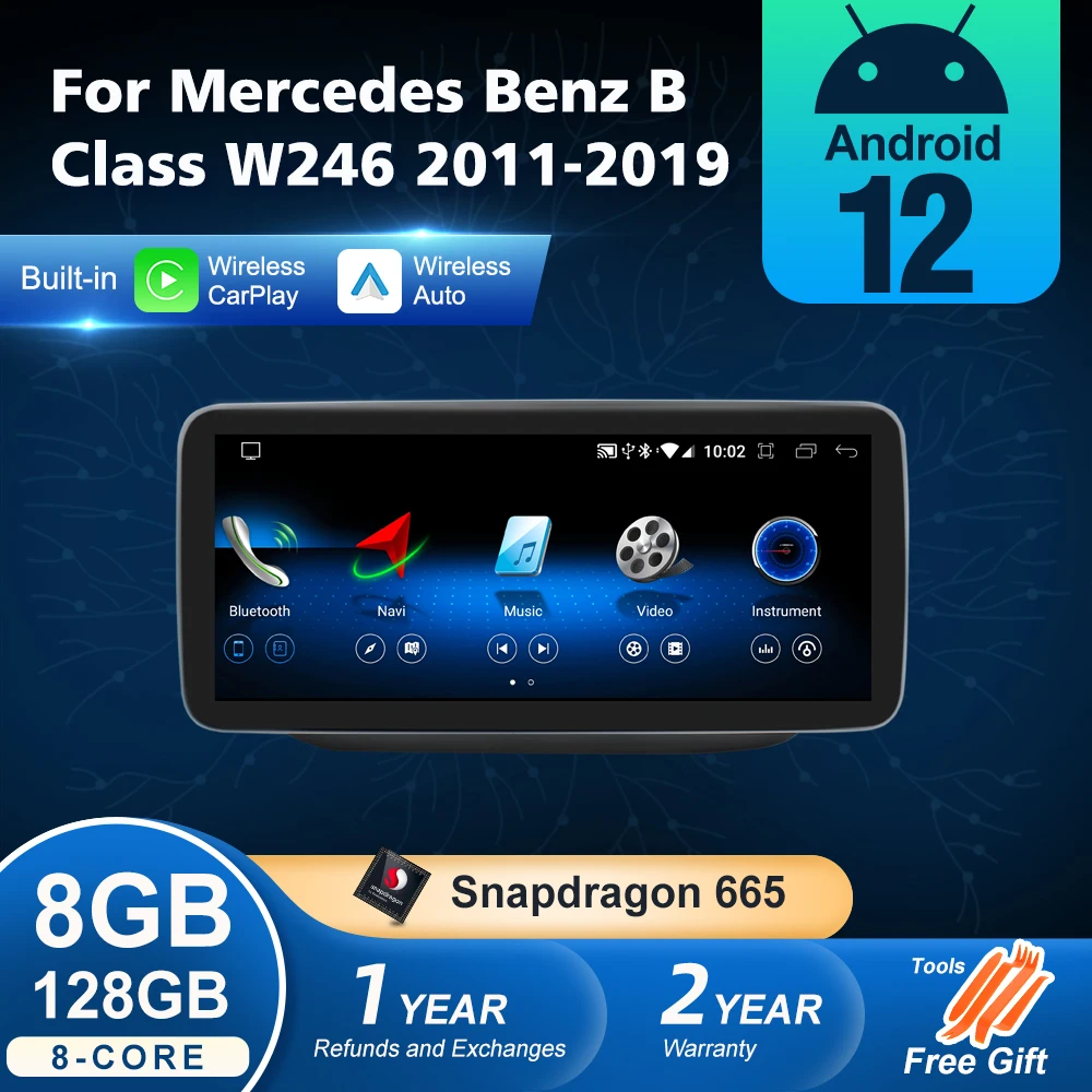 Android 12 Wireless Auto CarPlay For Mercedes Benz B Class W246 2011-2019 Car Multimedia Navigation GPS SWC DSP 4G WiFi Netflix
Android 12 Wireless Auto CarPlay For Mercedes Benz B Class W246 2011-2019 Car Multimedia Navigation GPS SWC DSP 4G WiFi Netflix