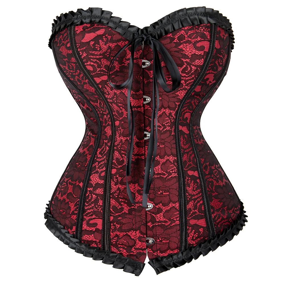 

Renaissance Corset Top Women Sexy Victorian Bustiers Overbust Lace Up Boned Corsets Lingerie Gothic Plus Size Corselet Top S-6XL