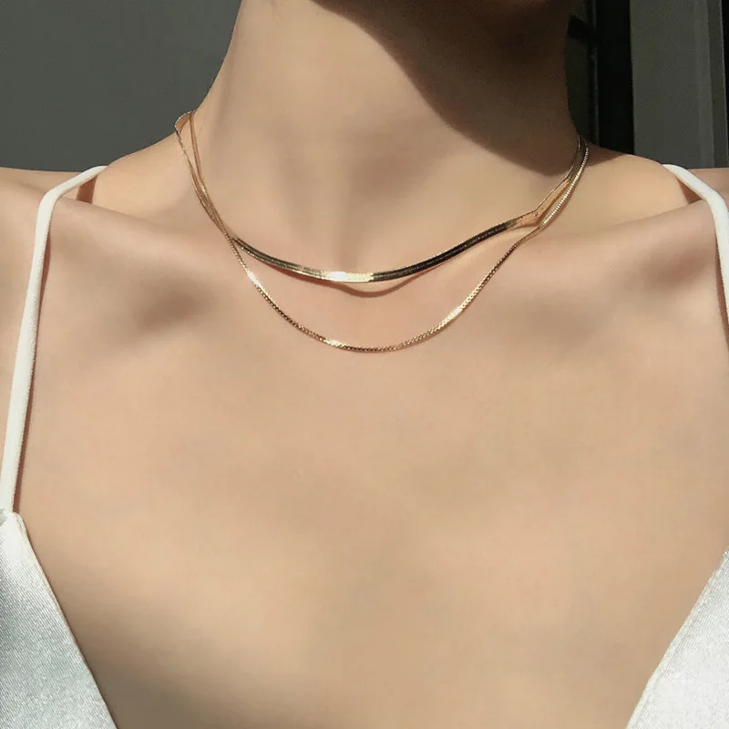 Simple Fashion Choker Double Layer Snake Bone Chain European and American Hip-hop Collarbone Necklace Is Women
Simple Fashion Choker Double Layer Snake Bone Chain European and American Hip-hop Collarbone Necklace Is Women