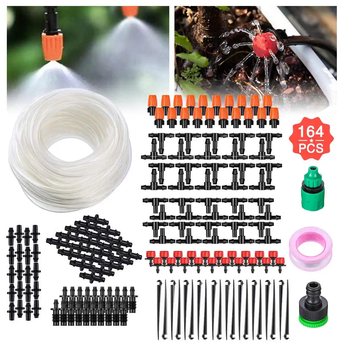 15M Garden Automatic Watering System Kits Yard DIY Drip Irrigation System Adjustable Micro Drip Mist Nozzle Spray Sprinkler Kit
15M Garden Automatic Watering System Kits Yard DIY Drip Irrigation System Adjustable Micro Drip Mist Nozzle Spray Sprinkler Kit