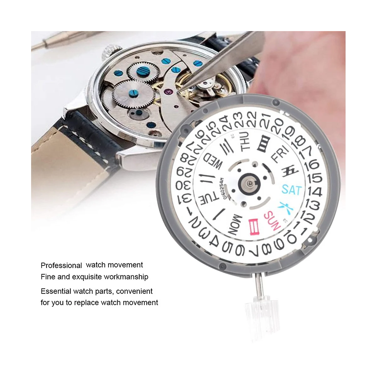 NH36/NH36A Double Calendar High Accuracy Automatic Mechanical Watch Movement with Steel Stem+Week Dial+Calendar Dial Kit
NH36/NH36A Double Calendar High Accuracy Automatic Mechanical Watch Movement with Steel Stem+Week Dial+Calendar Dial Kit