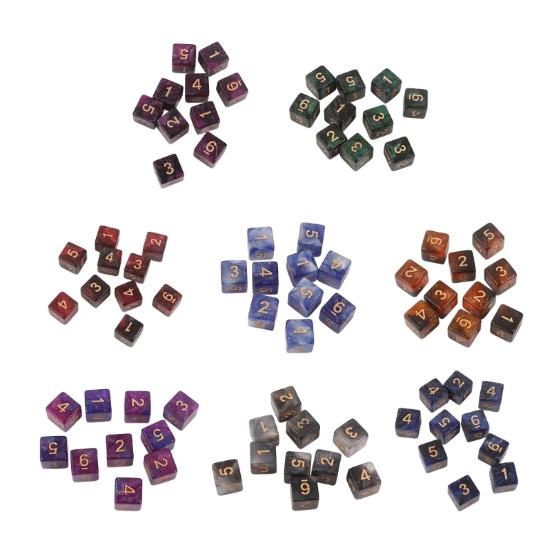 

10 шт. квадратные угловые кубики для настольной игры, гравировальные кубики, развивающие игрушки, аксессуары, Прямая поставка