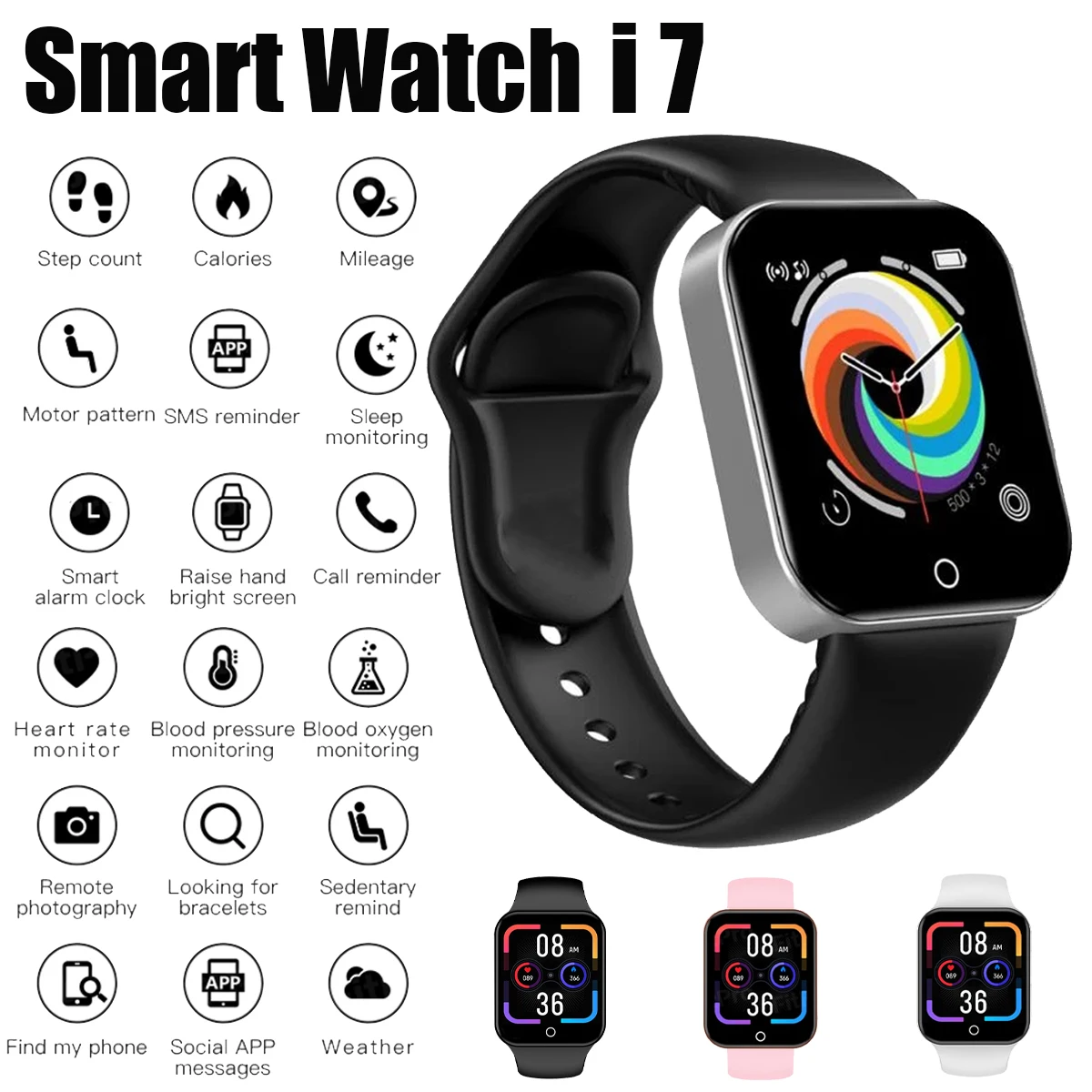 Смарт-часы с тонометром и пульсометром, IP67
Смарт-часы с тонометром и пульсометром, IP67