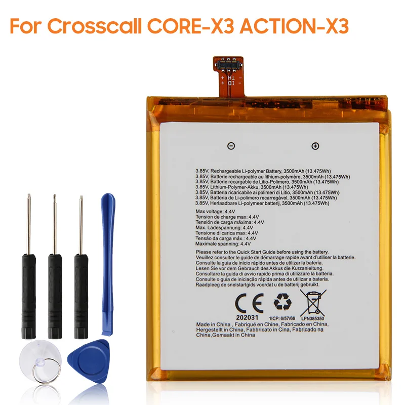 Replacement Battery For Crosscall CORE-X3 ACTION-X3 Crosscall Trekker X3 Rechargeable Phone Battery 3500mAh
Replacement Battery For Crosscall CORE-X3 ACTION-X3 Crosscall Trekker X3 Rechargeable Phone Battery 3500mAh