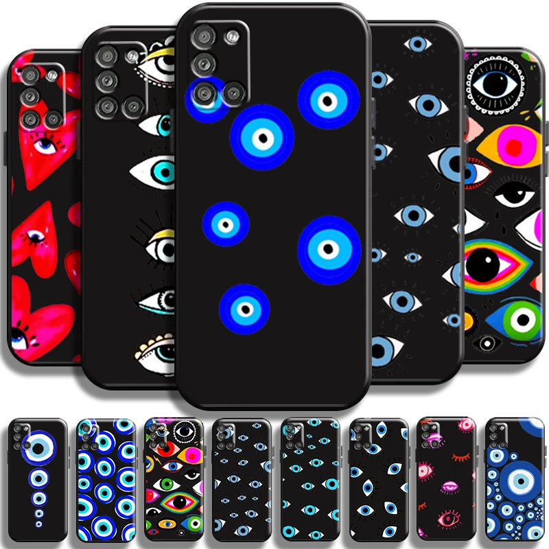 

Lucky Eye Blue Evil Eye Print For Samsung Galaxy A31 A31 5G Phone Case Liquid Silicon Back Carcasa Full Protection Shell Cover