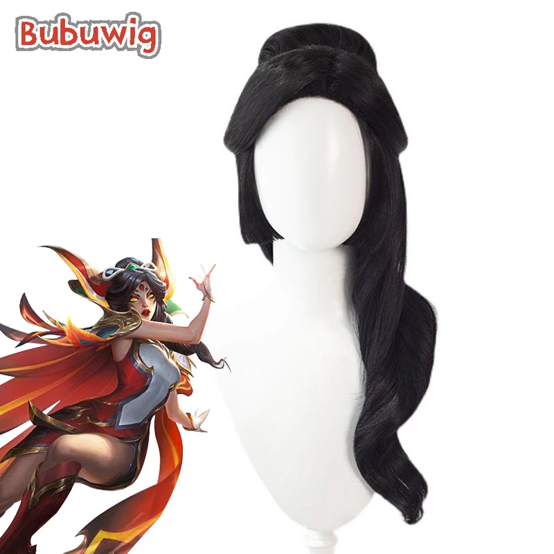 

Bubuwig Synthetic Hair LOL Anniversary Skin Brave Phoenix Xayah Cosplay Wig Women 60cm Long Straight Black Wigs Heat Resistant