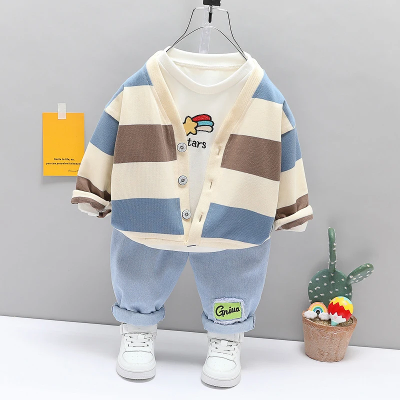 2023 Spring Baby Boys Girls Clothing Sets Toddler Infant Stripe Coats T Shirt Jeans Children Outfit Kids Casual Costume
2023 Spring Baby Boys Girls Clothing Sets Toddler Infant Stripe Coats T Shirt Jeans Children Outfit Kids Casual Costume