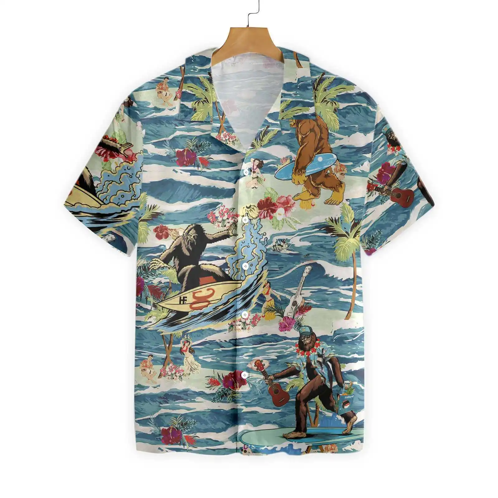 

2022 Hawaiian Men's Shirt 3d Printed Monkey Coconut Tree Shirts for Men Oversized Camisa Tee Shirt Men Clothes Beach Hombres Hot