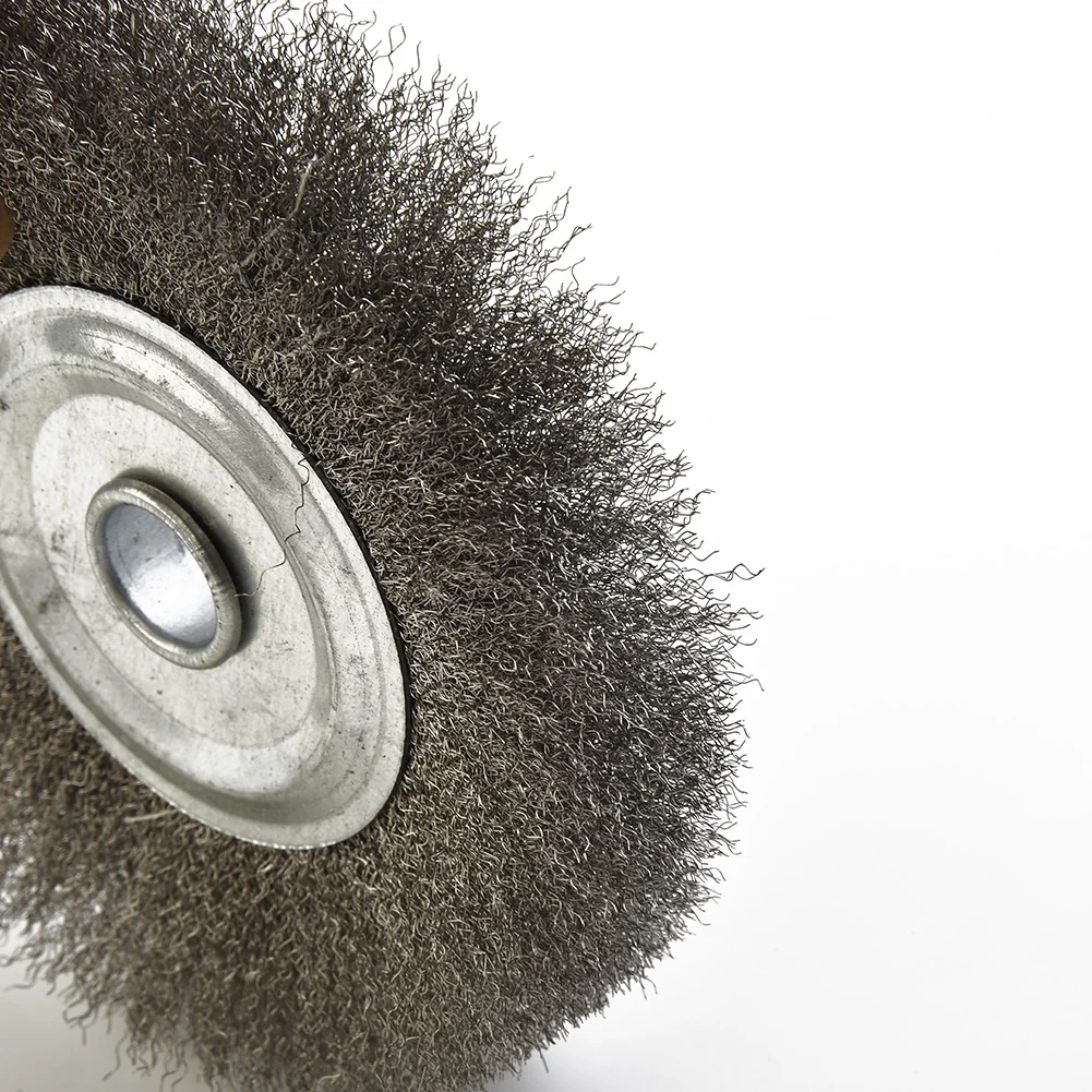 1pc 5inch 125mm Crimped Stainless Steel Wire Wheel Brush For Bench Grinder Polishing Abrasive Tool Metal Derust Wood Deburring
1pc 5inch 125mm Crimped Stainless Steel Wire Wheel Brush For Bench Grinder Polishing Abrasive Tool Metal Derust Wood Deburring