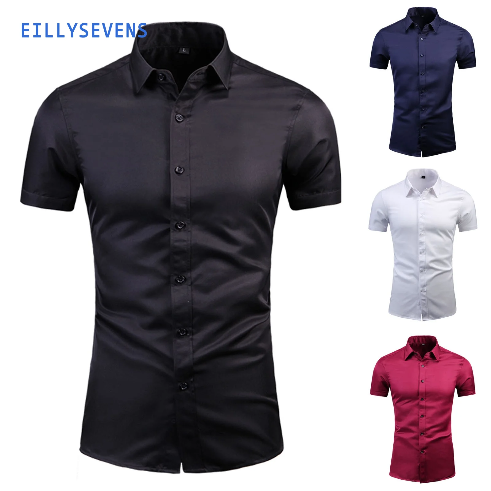 Рубашка мужская с коротким рукавом, модная сорочка Slim Fit в повседневном и деловом стиле, однотонная блузка, топы, одежда на лето
Рубашка мужская с коротким рукавом, модная сорочка Slim Fit в повседневном и деловом стиле, однотонная блузка, топы, одежда на лето
