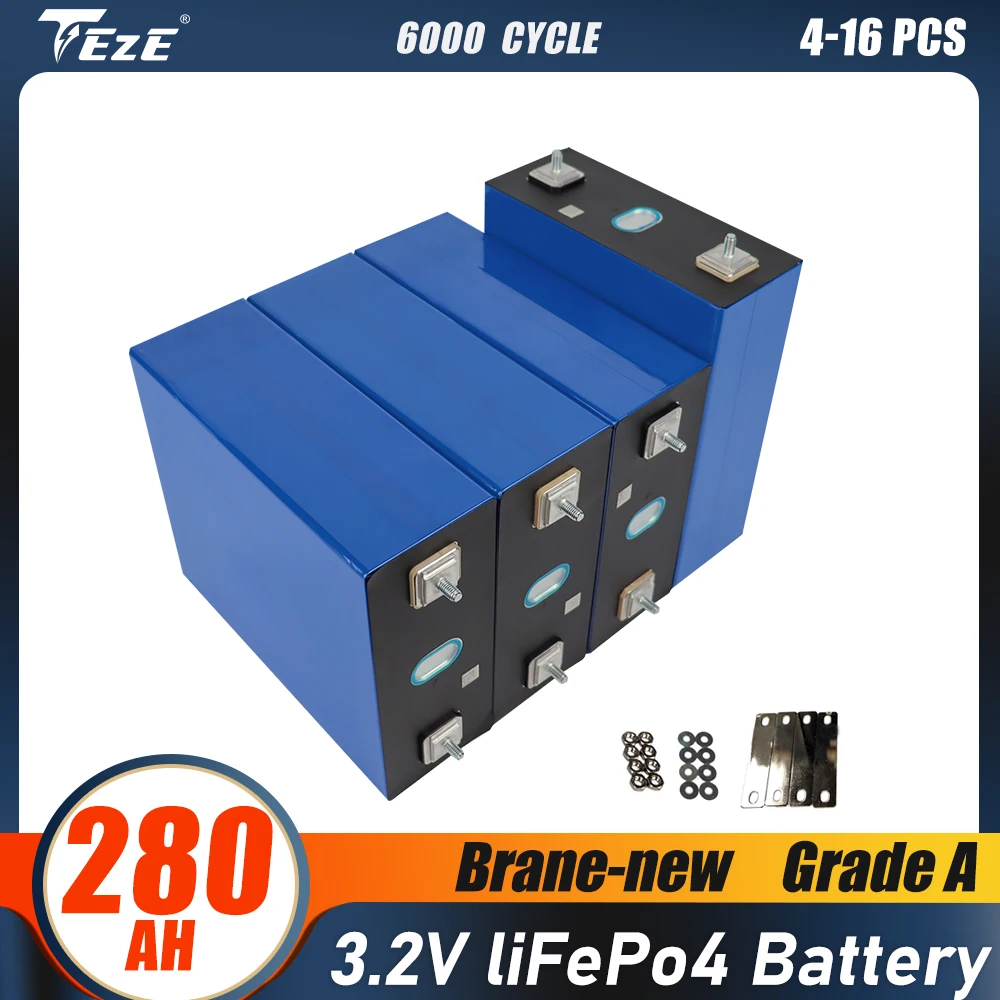 3.2V 280Ah Lifepo4 Battery Grade A Lithium Iron Phospha Cell Pack DIY 12V 24V for RV Campers EV Forklift Yacht EU US TAX Free
3.2V 280Ah Lifepo4 Battery Grade A Lithium Iron Phospha Cell Pack DIY 12V 24V for RV Campers EV Forklift Yacht EU US TAX Free