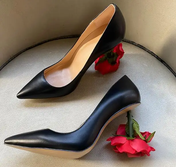 Spring Black Red Sheep Skin Pointed Toe Rose Heel Pumps Women Sexy Shallow Slip On 10 CM Strange Heels Banquet Shoes Lady
Spring Black Red Sheep Skin Pointed Toe Rose Heel Pumps Women Sexy Shallow Slip On 10 CM Strange Heels Banquet Shoes Lady