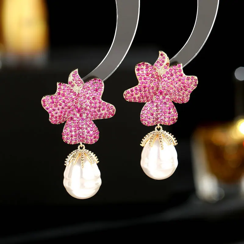 Elegant Fashion Zircon Water Drop Earrings For Women Luxury Baroque Pearl Earrings Women Jewelry Pearl Gift Mujer
Elegant Fashion Zircon Water Drop Earrings For Women Luxury Baroque Pearl Earrings Women Jewelry Pearl Gift Mujer