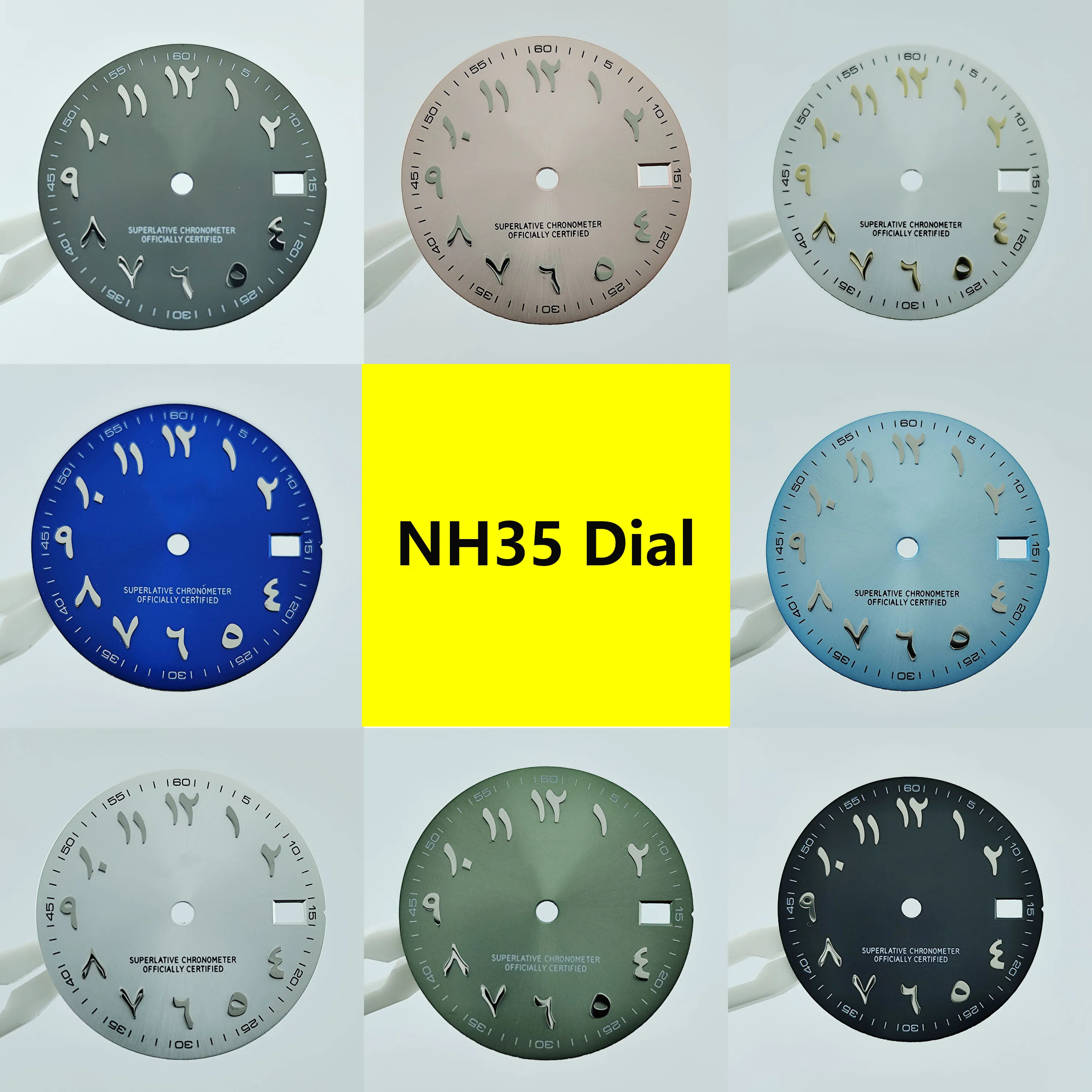 

NH35 dial Arabic numerals dial Pink dial Ice blue dial suitable for NH35 NH36 movement watch accessories