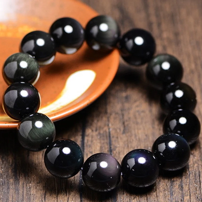 Best Selling 12MM Natural Rainbow Eyes Obsidian Beaded Bracelet Men Women Pulsera Hombre Jewelry
Best Selling 12MM Natural Rainbow Eyes Obsidian Beaded Bracelet Men Women Pulsera Hombre Jewelry