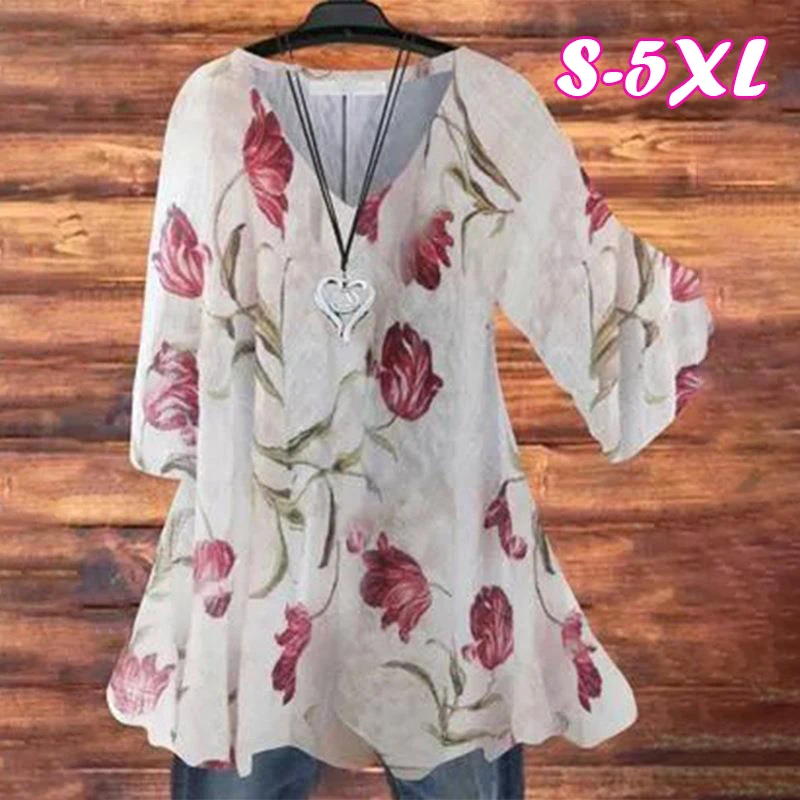 LOHILL New Summer Womens Blouse T Shirt Floral Printed Ruff Sleeve Blouse Casual Loose Tops Tee Ladies V NecK T Shirt Tops S-5XL
LOHILL New Summer Womens Blouse T Shirt Floral Printed Ruff Sleeve Blouse Casual Loose Tops Tee Ladies V NecK T Shirt Tops S-5XL