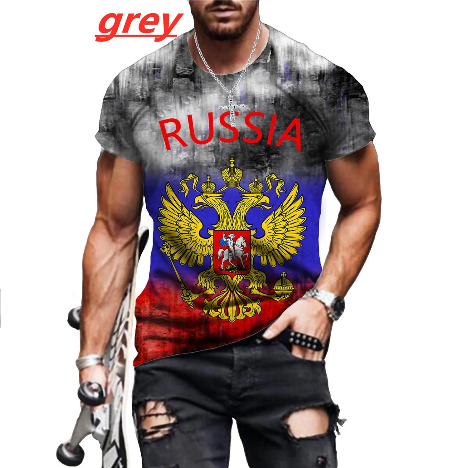 Novelty Cool Newest Fashion Russian Flag 3d Printing Short Sleeve T Shirt
Novelty Cool Newest Fashion Russian Flag 3d Printing Short Sleeve T Shirt