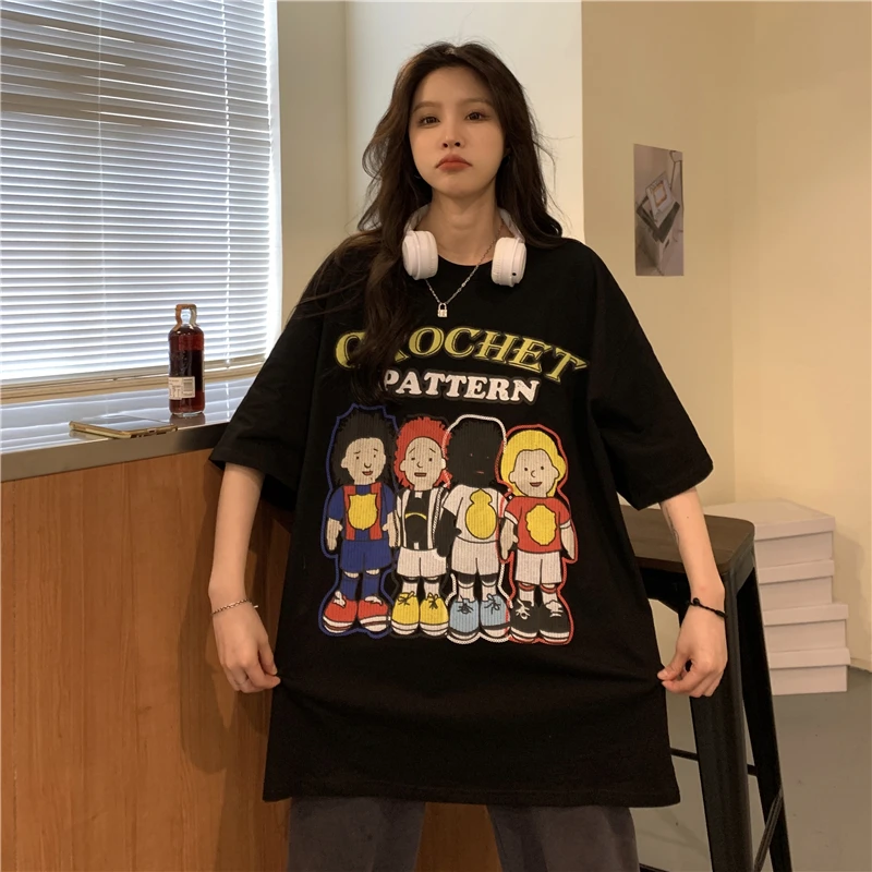 Hip-Hop Short-Sleeved T-Shirt Women 2022 Summer New Fashion Loose Mid-Length Cartoon Letters Print Casual Tops
Hip-Hop Short-Sleeved T-Shirt Women 2022 Summer New Fashion Loose Mid-Length Cartoon Letters Print Casual Tops