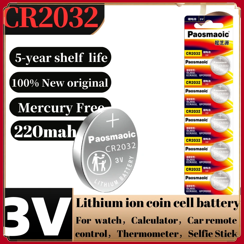 

5/10pcs New CR2032 3v Original Button Cell Specialized Car Remote Control Battery CR 2032 3V Coin Cell Battery for Watch Toys