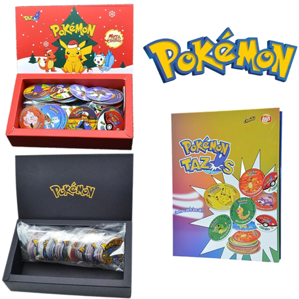 

Pokemon Pikachu Collection Tazos First Christmas Edition Card Album Box Plastic Round Gotta Catch 'em All Game Card Cheetos Gift