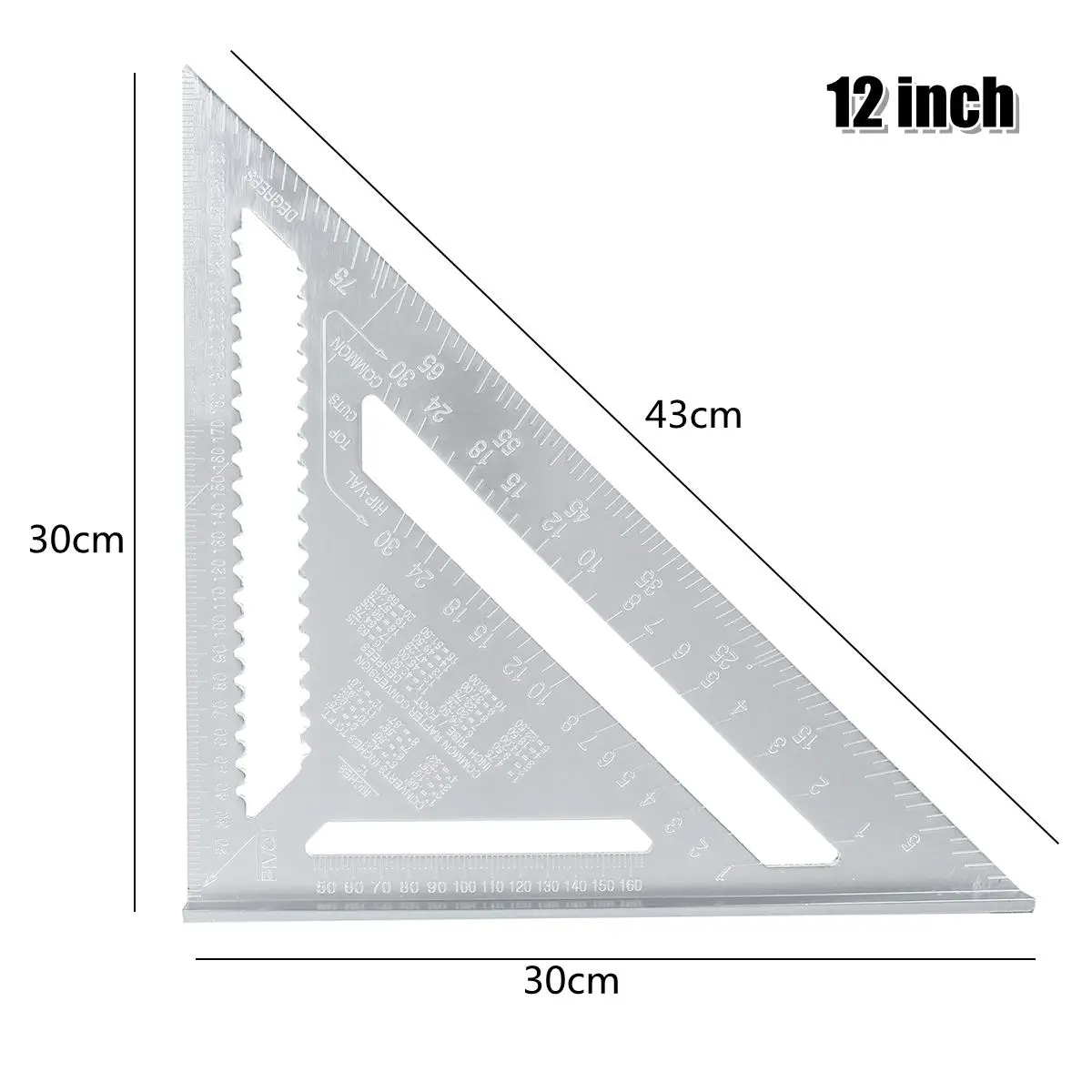 7/12 inch Angle Ruler Metric Aluminum Alloy Triangular Measuring Ruler Woodwork Speed Square Triangle Angle Protractor
7/12 inch Angle Ruler Metric Aluminum Alloy Triangular Measuring Ruler Woodwork Speed Square Triangle Angle Protractor