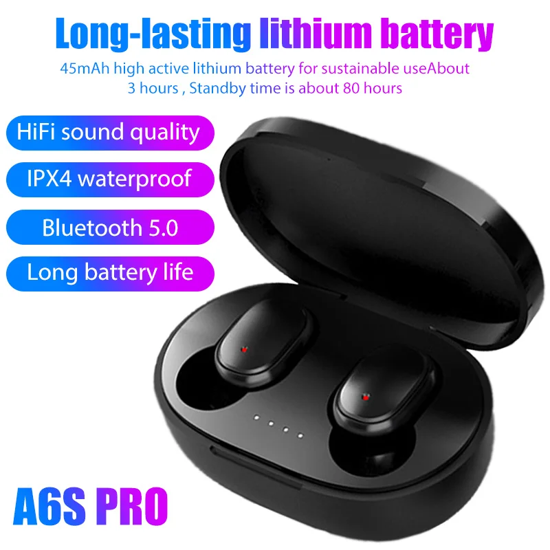 Original A6S TWS Headset Wireless Earphones Bluetooth Headphones Sport Stereo Fone Bluetooth Earbuds
Original A6S TWS Headset Wireless Earphones Bluetooth Headphones Sport Stereo Fone Bluetooth Earbuds
