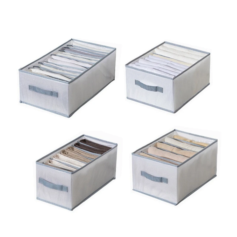 4Pcs Wardrobe Clothes Organizer, Washable Closet Organizers And Storage Basket, Jeans Leggings Compartment Storage Box 
4Pcs Wardrobe Clothes Organizer, Washable Closet Organizers And Storage Basket, Jeans Leggings Compartment Storage Box