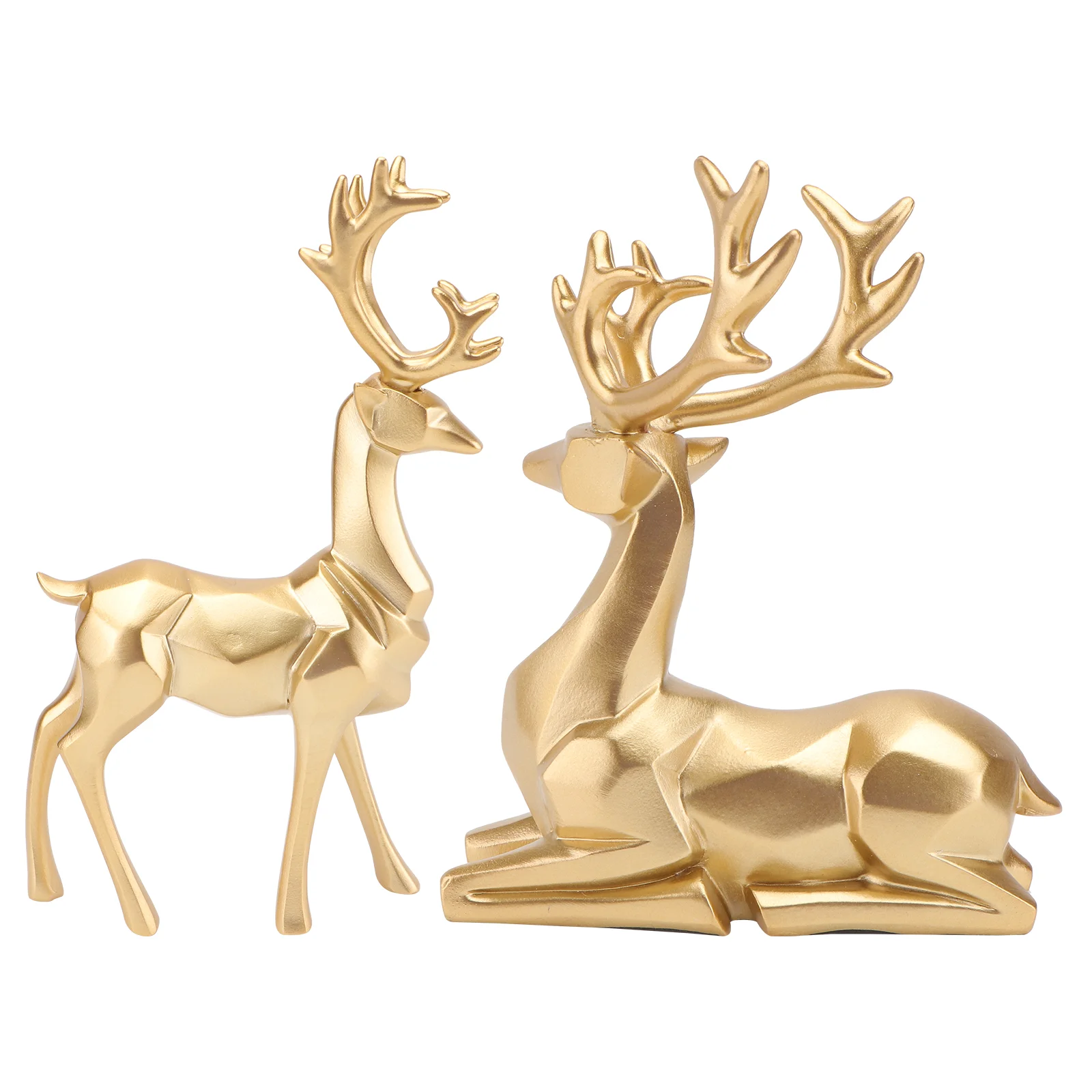 

Reindeer Figurine Statue Deer Resin Decor Gold Buck Fawn Sculpture Tabletop Ornaments Standing Christmasfigures