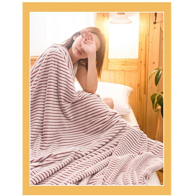 Summer/Autumn Bed Casual Blanket For Women Pink Warm Blankets Flat Sheet Flannel Stripe 2022 Fashion Bedding 1.5X2M
Summer/Autumn Bed Casual Blanket For Women Pink Warm Blankets Flat Sheet Flannel Stripe 2022 Fashion Bedding 1.5X2M