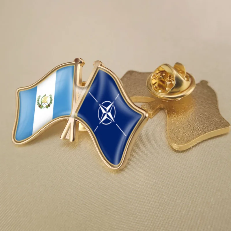 Guatemala and NATO North Atlantic Treaty Organization Crossed Double Friendship Flags Lapel Pins Brooch Badges
Guatemala and NATO North Atlantic Treaty Organization Crossed Double Friendship Flags Lapel Pins Brooch Badges