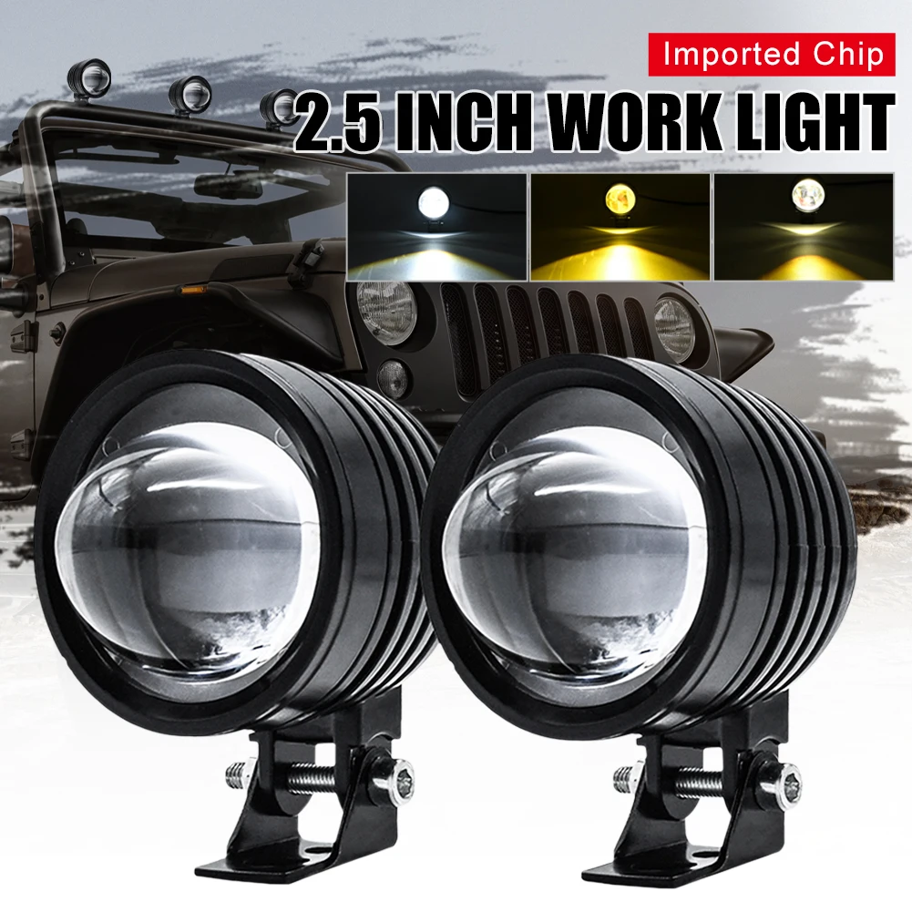 6LED Motorcycle Spot Light 2.5inch External Fog Light Auxiliary Lamp Projector Lens White Amber Waterproof Headlight For UTV ATV
6LED Motorcycle Spot Light 2.5inch External Fog Light Auxiliary Lamp Projector Lens White Amber Waterproof Headlight For UTV ATV