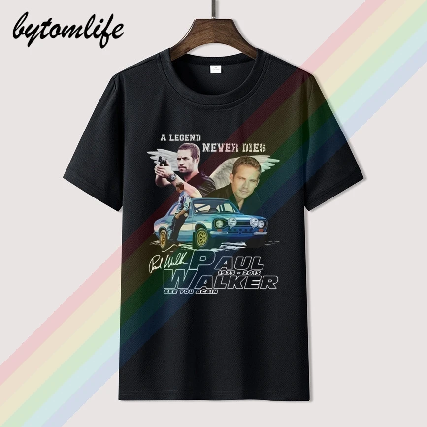 

A Legends Never Die Paul Walker See You Again Shirt Funny Vintage Gift For Men's 100% Cotton Short Sleeves Tops Tee Unisex