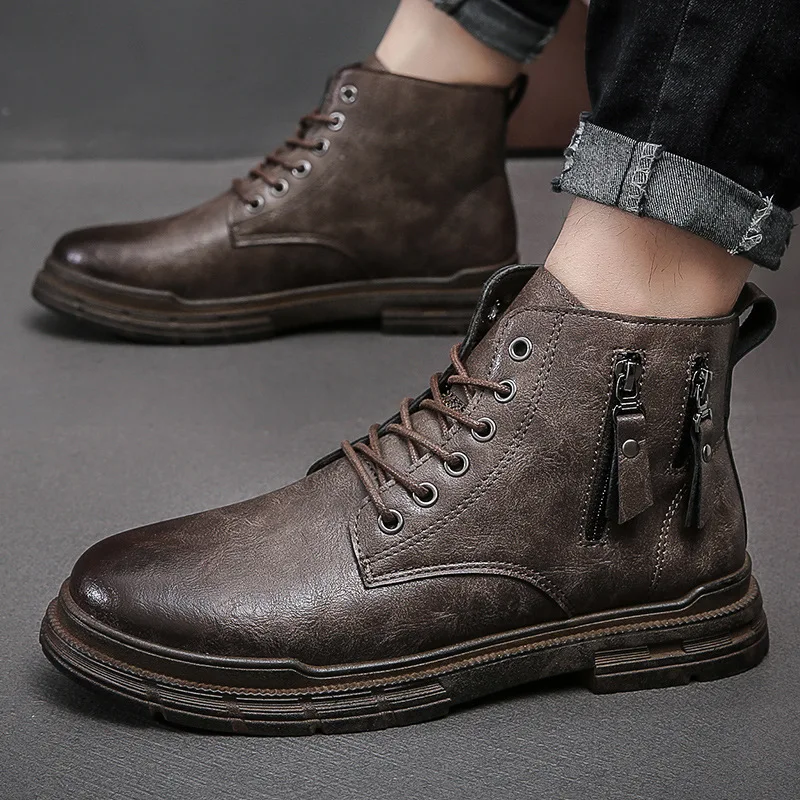High-quality Leather Boots Men New Autumn Winter Casual Men Boots High-top Casual Shoes Black Short Boot Tooling Boot Men
High-quality Leather Boots Men New Autumn Winter Casual Men Boots High-top Casual Shoes Black Short Boot Tooling Boot Men