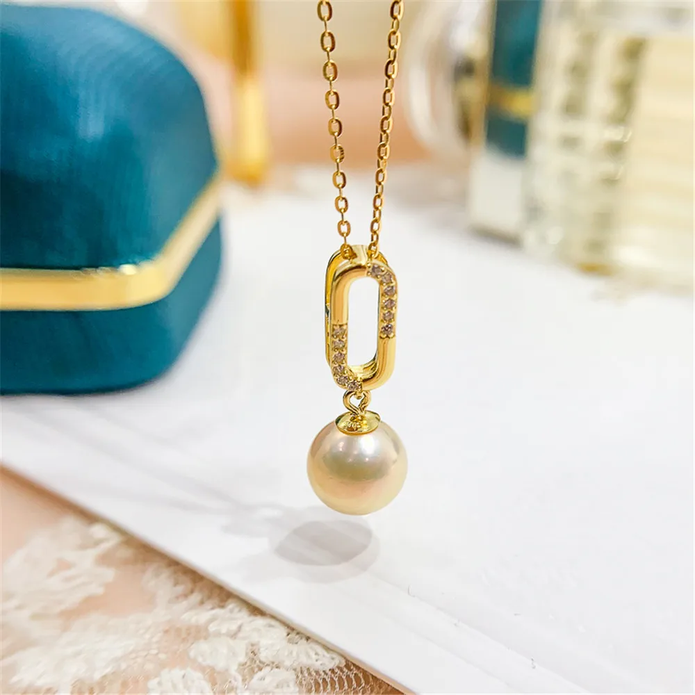 DIY Pearl Accessories S925 Sterling Silver Pendant Empty Holder Fashion Jade Necklace Pendant with 8-11mm Round Oval Beads
DIY Pearl Accessories S925 Sterling Silver Pendant Empty Holder Fashion Jade Necklace Pendant with 8-11mm Round Oval Beads
