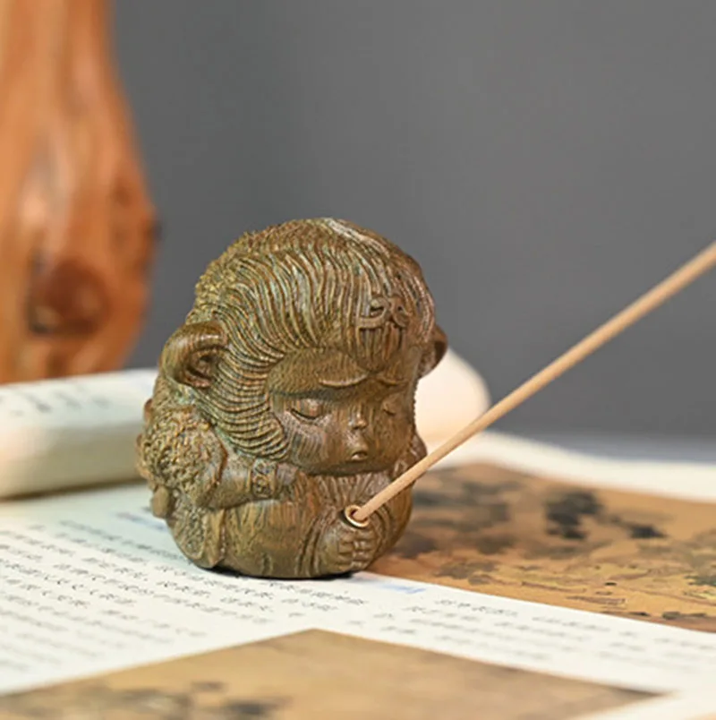 5X5X4.5 CM Green Sandalwood Monkey King Figurine Sun wukong Netsuke Feng Shui Sculpture - #W202
5X5X4.5 CM Green Sandalwood Monkey King Figurine Sun wukong Netsuke Feng Shui Sculpture - #W202