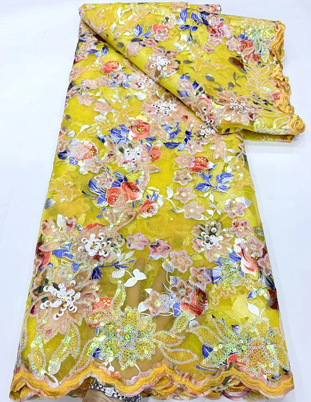 Африканская кружевная ткань с блестками, новинка 2023, желтая Высококачественная кружевная французская кружевная ткань, нигерийская кружевная вышитая ткань для женщин
Африканская кружевная ткань с блестками, новинка 2023, желтая Высококачественная кружевная французская кружевная ткань, нигерийская кружевная вышитая ткань для женщин