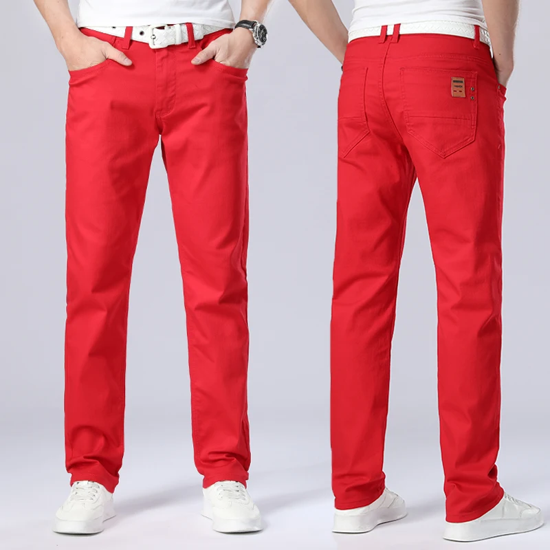 2021 New Jeans Classic Spring Autumn Men's Red Style Straight Elasticity Cotton Denim Pants Male Brand White Trousers,8090
2021 New Jeans Classic Spring Autumn Men's Red Style Straight Elasticity Cotton Denim Pants Male Brand White Trousers,8090