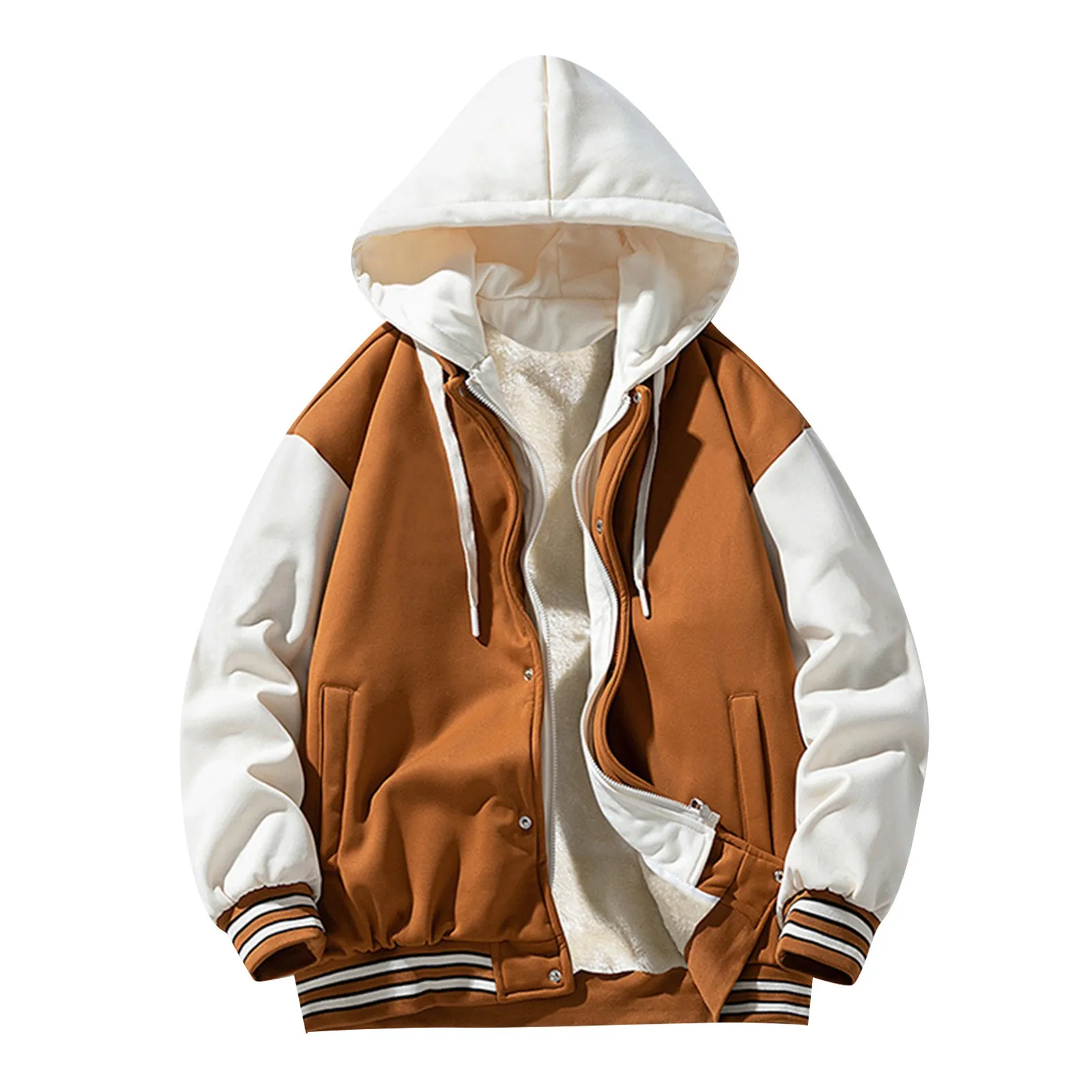 Autumn Winter Men's Outwear Splice Fake Two Piece Zipper Hooded Coat Thickened Warm Coat Trend Male Casual Clothing 2023
Autumn Winter Men's Outwear Splice Fake Two Piece Zipper Hooded Coat Thickened Warm Coat Trend Male Casual Clothing 2023