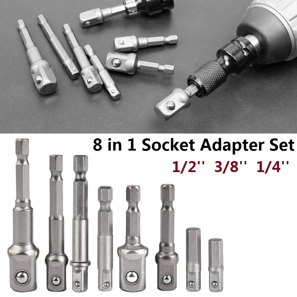 8pcs Drill Socket Adapter 1/4" Hex Shank Drill Bits Extension Bar For Impact Driver 1/2" 3/8" 1/4" Power Tools Accessories
8pcs Drill Socket Adapter 1/4" Hex Shank Drill Bits Extension Bar For Impact Driver 1/2" 3/8" 1/4" Power Tools Accessories