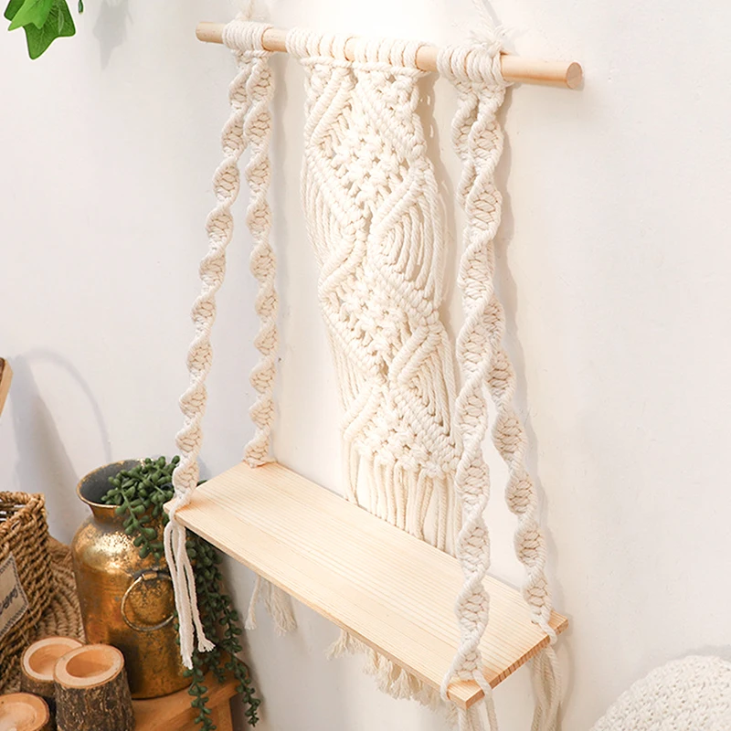 Boho Cotton Rope Woven Plant Hanger DIY Handmade Tassel Macrame Tapestry Wall Hanging Shelf Wood Floating Shelf Wall Decor
Boho Cotton Rope Woven Plant Hanger DIY Handmade Tassel Macrame Tapestry Wall Hanging Shelf Wood Floating Shelf Wall Decor